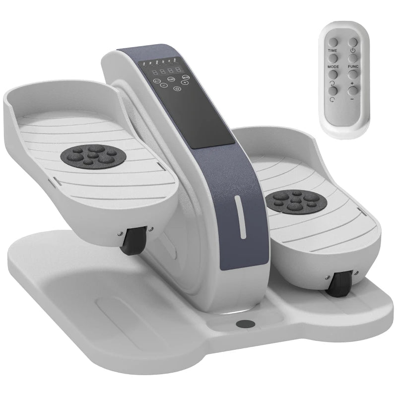 Under Desk Elliptical Machine Mini Electric Pedal Exerciser for Seniors with LCD Monitor Remote Control 10 Speed Settings Quiet Portable White
