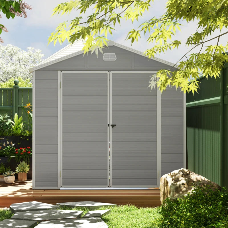 Light Grey 7.9ft x 6.2ft Aluminium Garden Shed