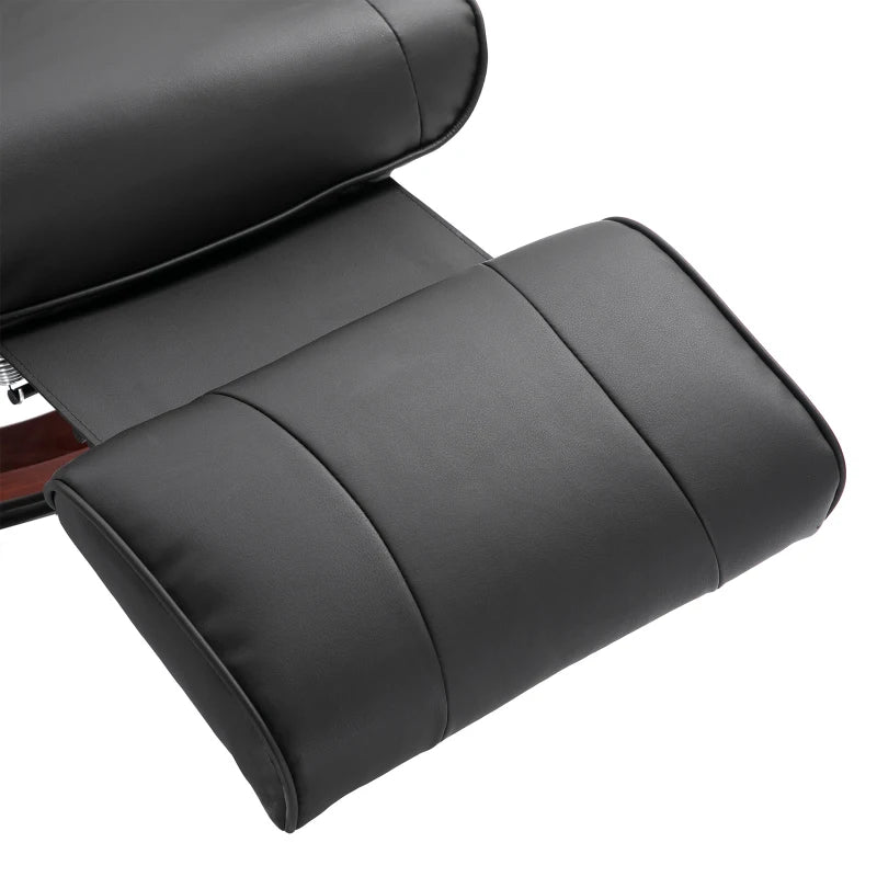 360° Reclining Swivel Chair with Footrest in Black for Ultimate Comfort
