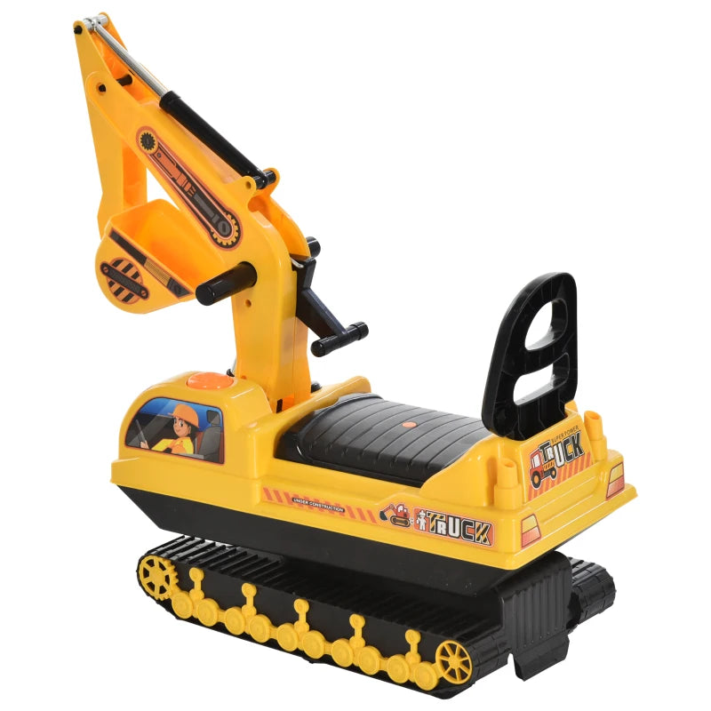 Ride-On Excavator Toy for Kids - Movable Digger Walker Construction Truck for Ages 3+ - Fun Outdoor Play