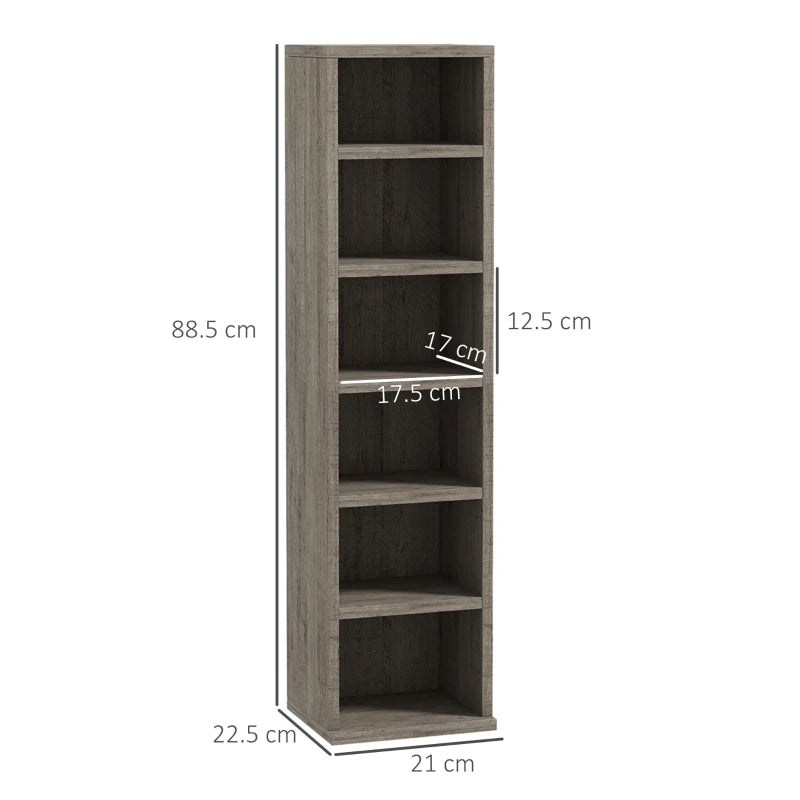 Set of 2 Dark Wood-Effect 102 CD Storage Units - Stylish and Space-Saving Media Organizers for Home or Office