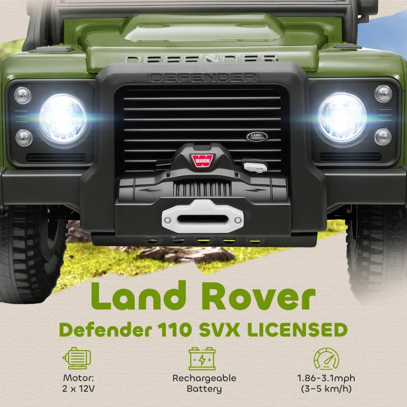 Kids Electric Ride On Car with Remote Control Music Horn LED Lights for Ages 3-5 Green