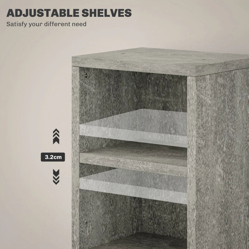 Set of 2 Cement Grey CD Storage Units - Stylish and Durable Media Organizers for Home or Office