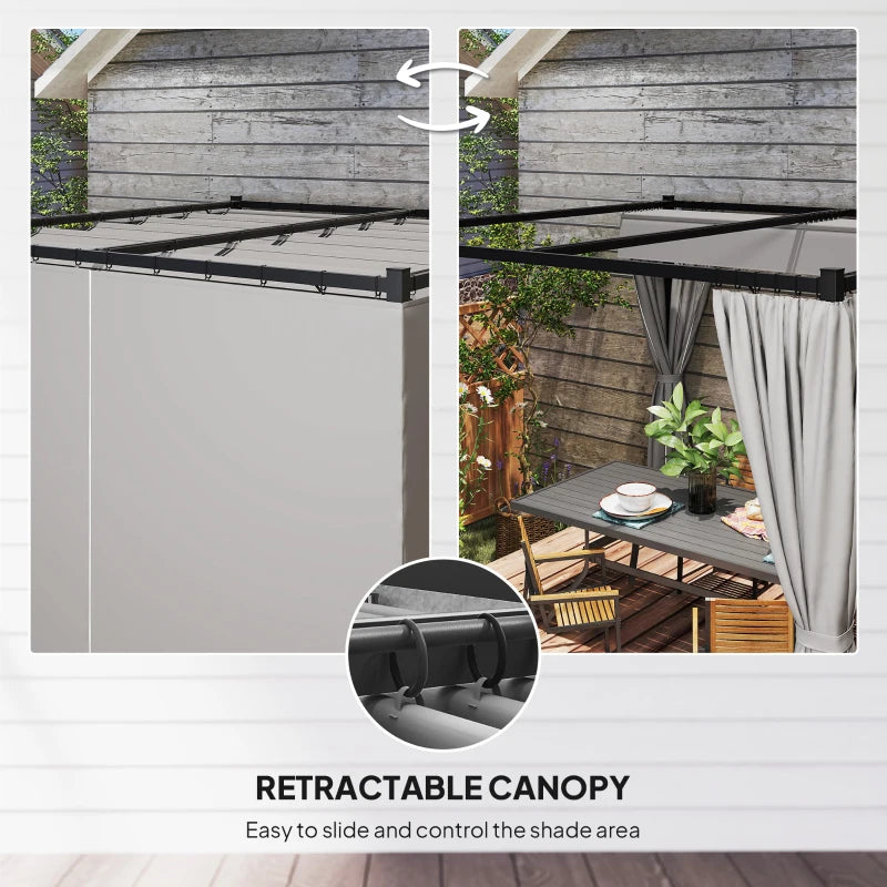 3m x 3m Canopy With Grey Curtains