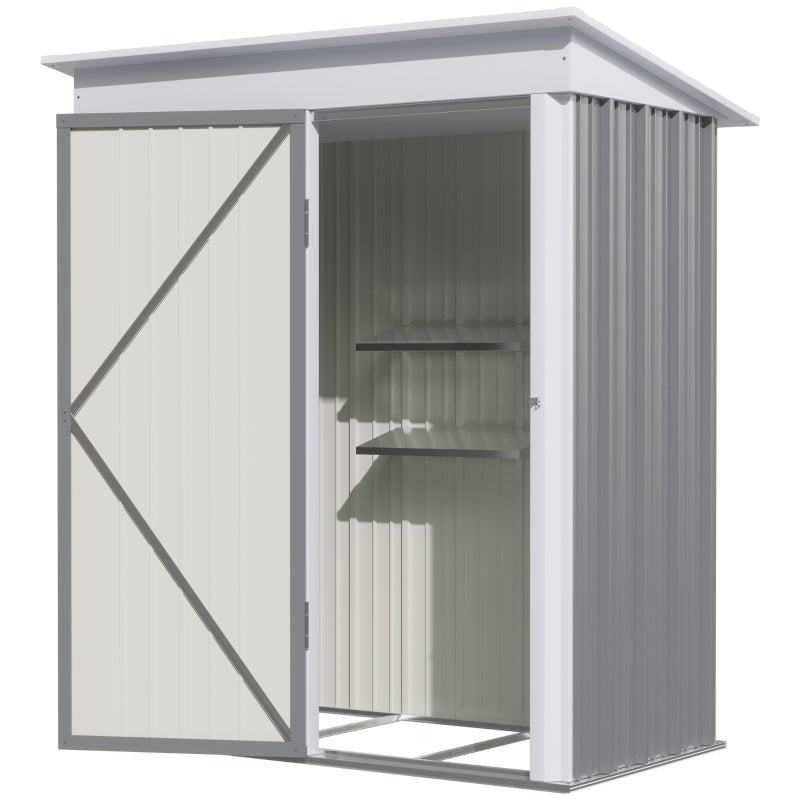 Grey 5' x 3' x 6' Metal Shed