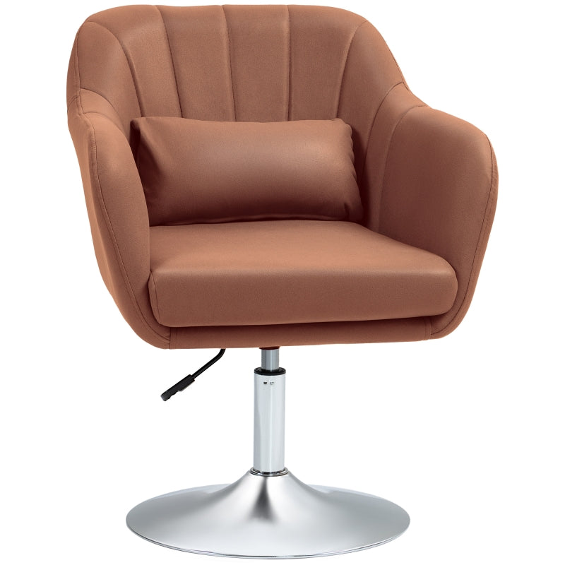 Contemporary Swivel Microfibre Accent Chair with Adjustable Height, Thick Cushion and Lumbar Support for Living Room or Office