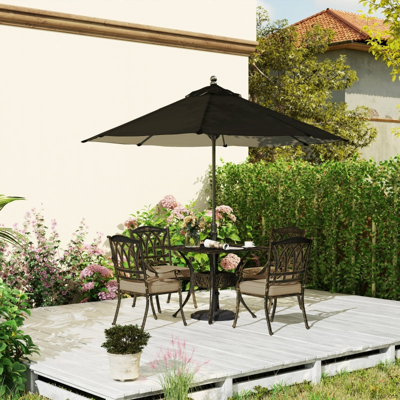 5-Piece Bronze Tone Cast Aluminium Garden Dining Set - Outdoor Furniture, Seats 4