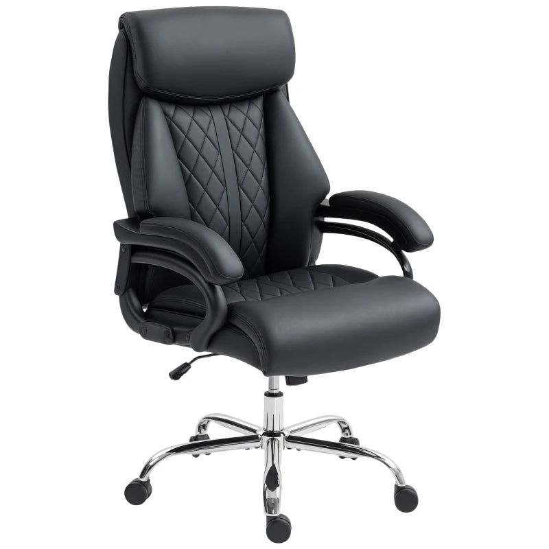 Ergonomic Executive Office Chair with Spring Padding in Black