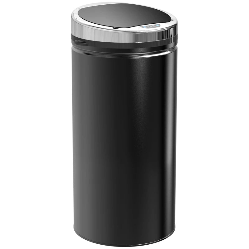 42L Stainless Steel Sensor Bin - Automatic Touch Trash Can with Soft Close & Inner Bucket - Black Kitchen Dustbin