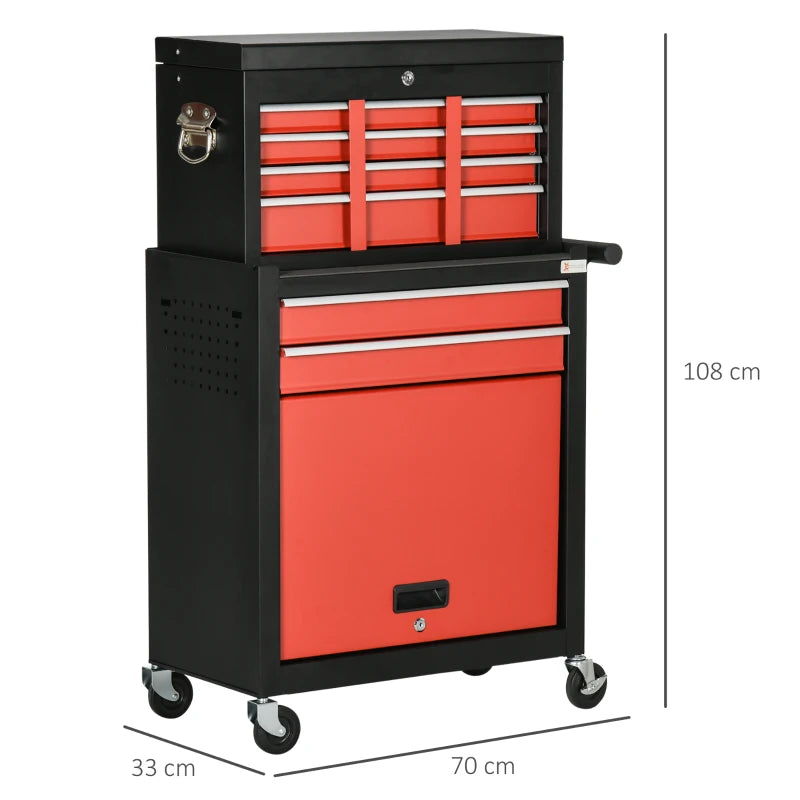 Tool Cabinet Cart with Lockable Drawers