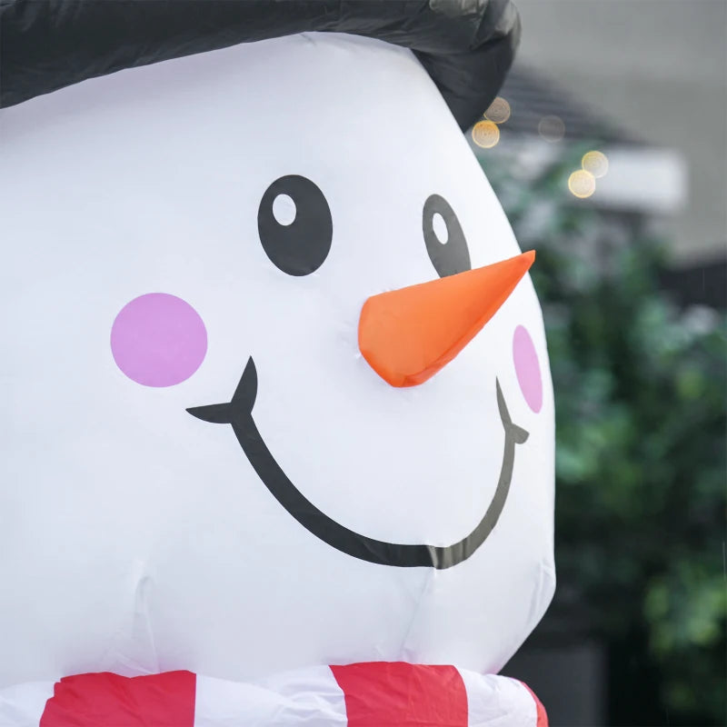 8ft Tall Inflatable Snowman with Street Lamp - Lighted Christmas Decoration for Indoor Outdoor Garden Lawn Party