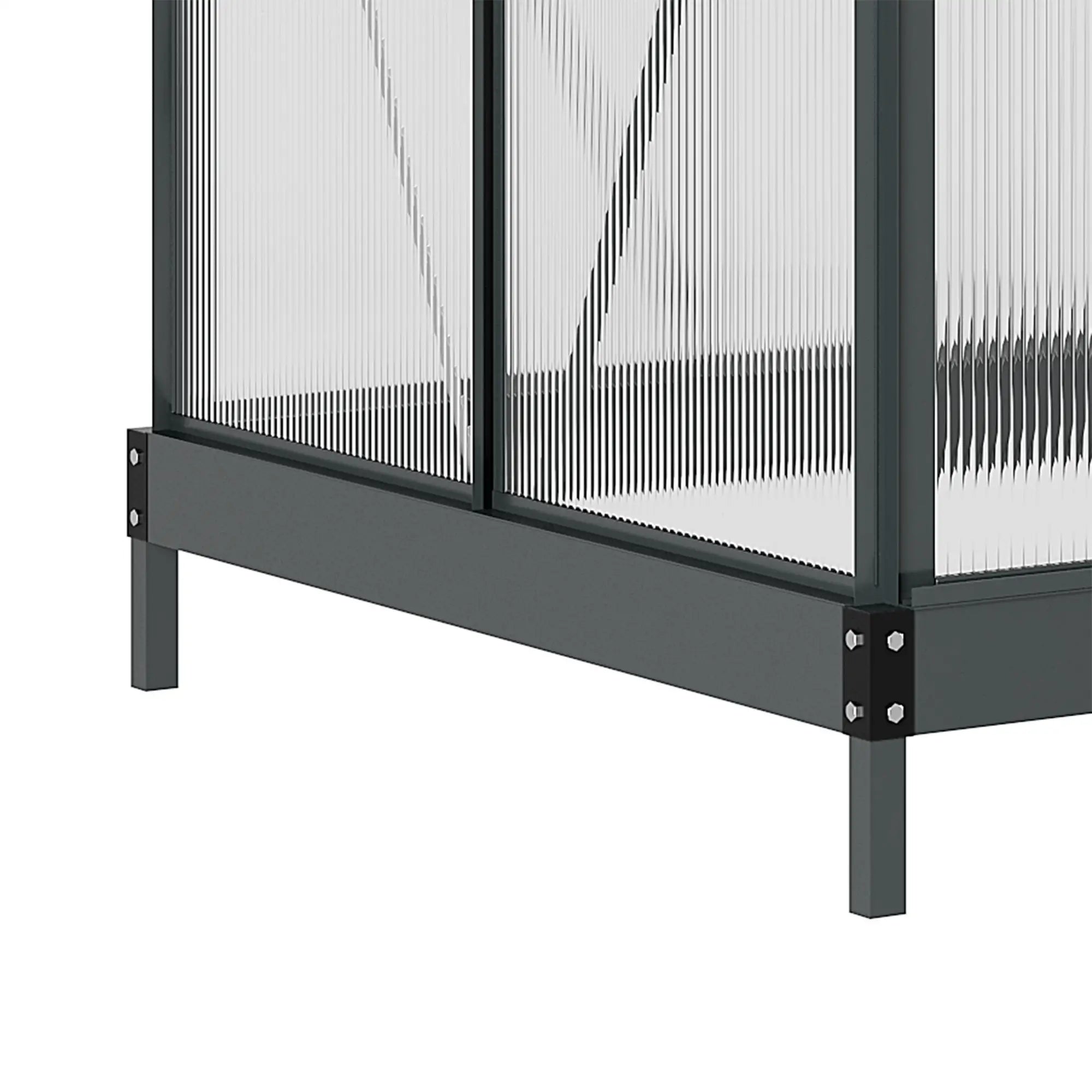Grey 6ft x 4ft Polycarbonate Greenhouse With Aluminium Frame