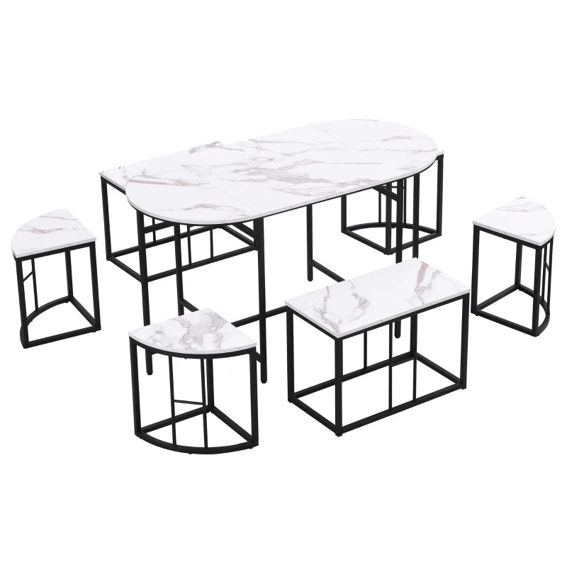 Modern Luxury 6-Seater Dining Table Set with Cushioned Chairs, Gold-Plated Iron Frames, Black MDF - Elegant Dining Room Furniture