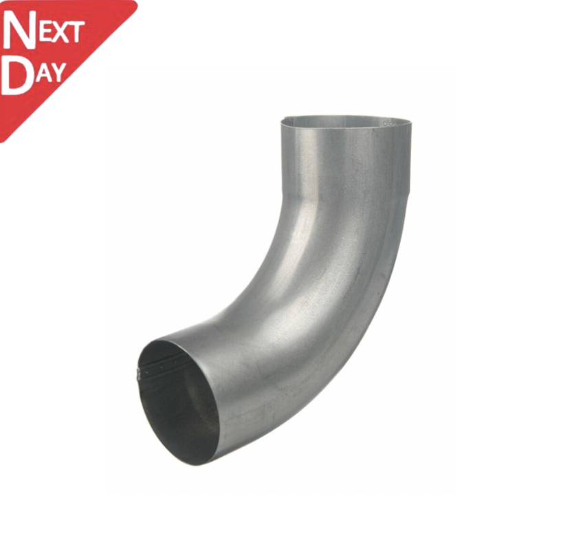 80mm Galvanised Steel Downpipe 90 Degree Bend
