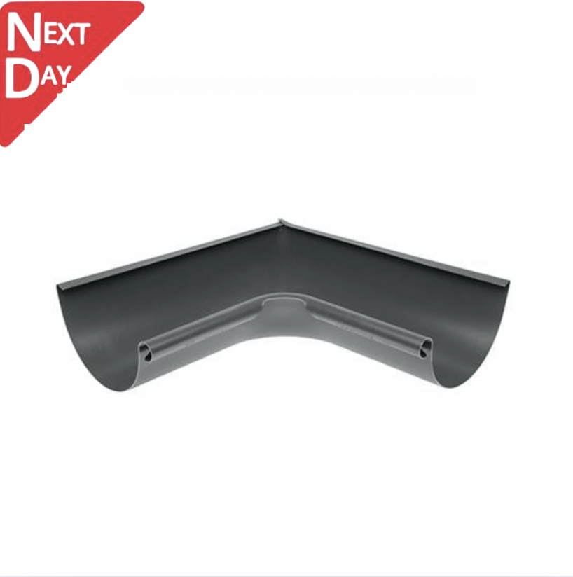 125mm Half Round Anthracite Grey Galvanised Steel 90degree Internal Gutter Angle