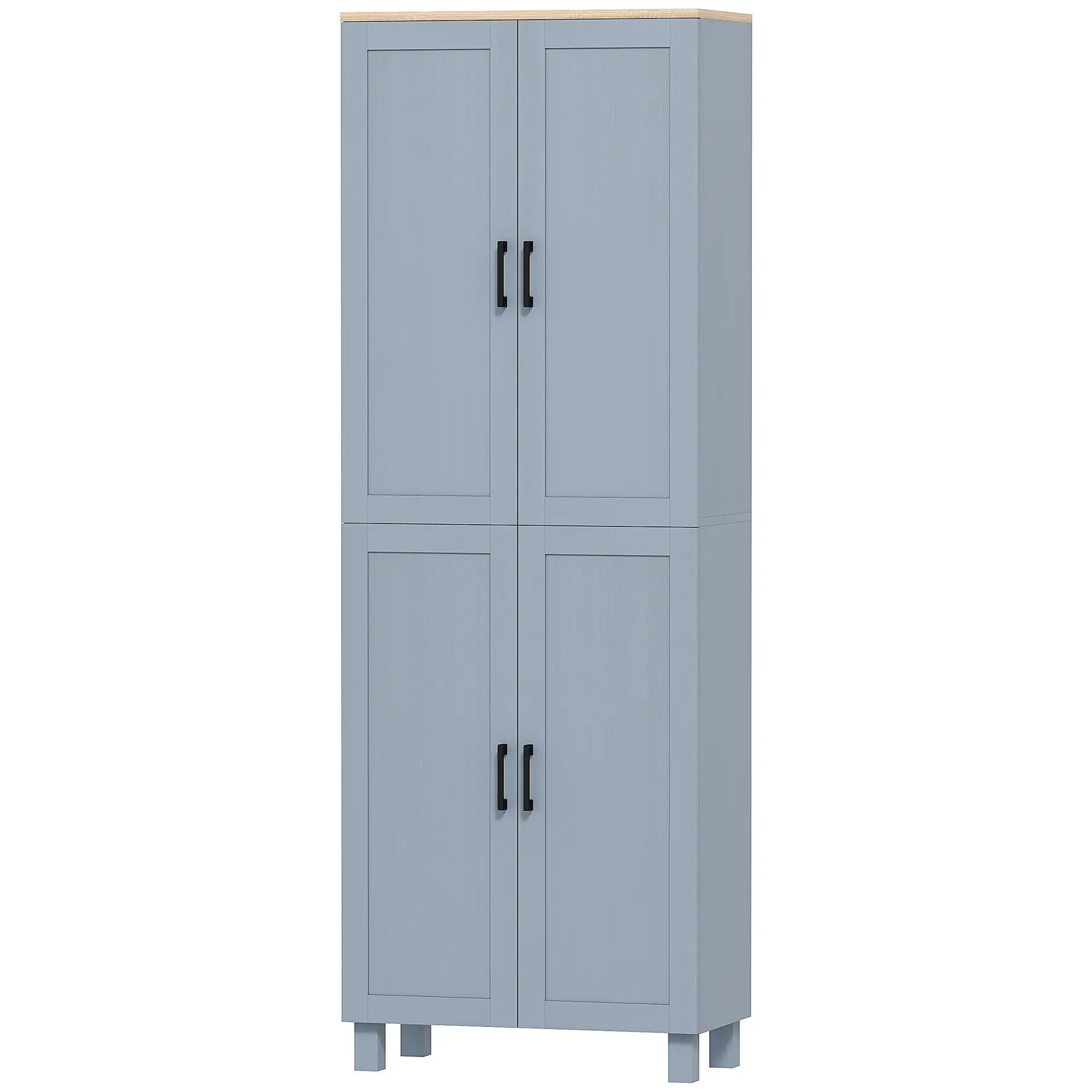 170cm Slim Kitchen Pantry Cupboard – Transform Cluttered Kitchens into Organised, Space-Saving Storage with 6 Adjustable Shelves & 4 Doors