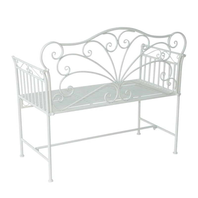 White Heavy-Duty Garden Bench