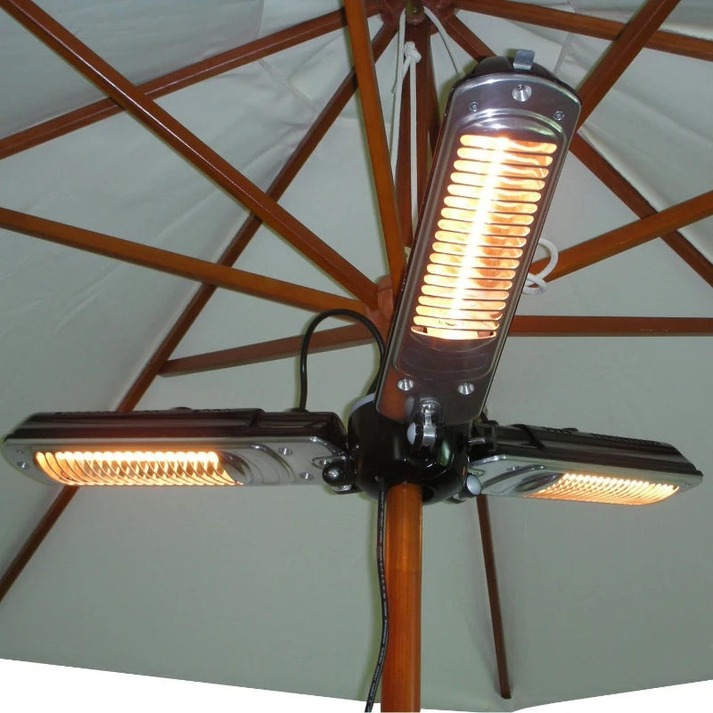 2000W Electric Umbrella Parasol Mounted Infrared Heater for Outdoor Gazebo Use - Efficient Heating Solution for Patios