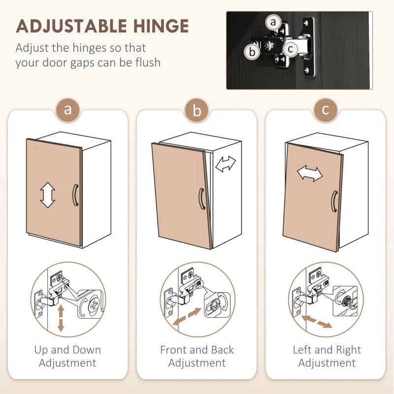 Modern 4-Door Freestanding Kitchen Cupboard - Adjustable Shelves Storage Cabinet, 170cm Black Pantry for Dining Room