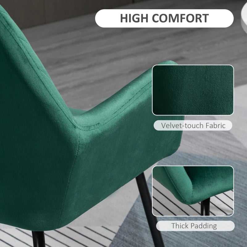 Velvet-Feel Plisse Back Accent Chair in Green for Stylish Home Decor