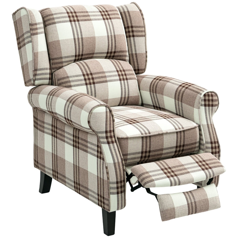 Brown Reclining Armchair with Footrest - 160° Adjustable Comfort for Relaxation