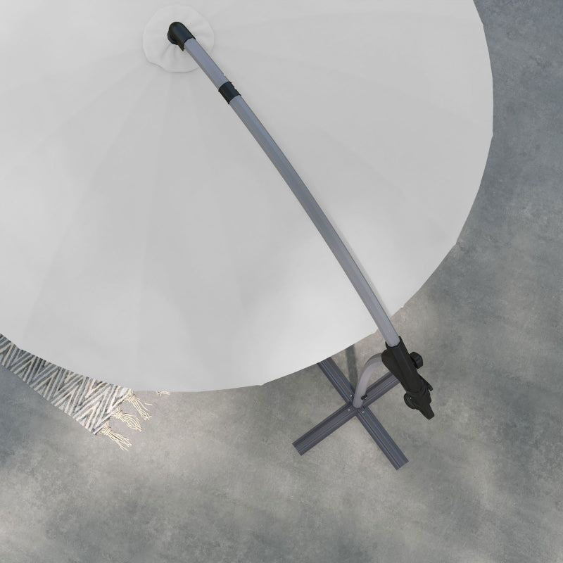 Grey 2.7m Cantilever Parasol with Cross Base