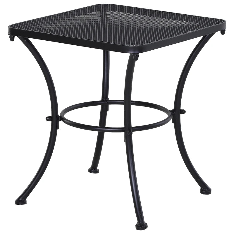 Black Square Metal Outdoor Bistro Table - 45x45x50 cm