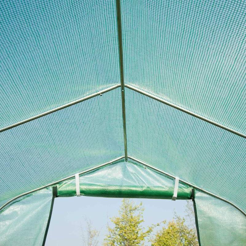 Green Walk-In Garden Greenhouse with Windows and Door (4x2m)