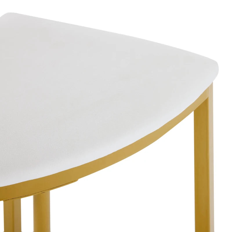 Elegant Dining Table Set with 4 Velvet Chairs - Space-Saving MDF Top & Gold-Plated Iron Frame, Easy Assembly, 80x80cm