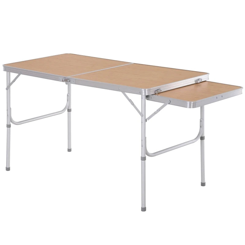 Aluminium Folding Portable Outdoor Table 4ft with MDF Top Silver
