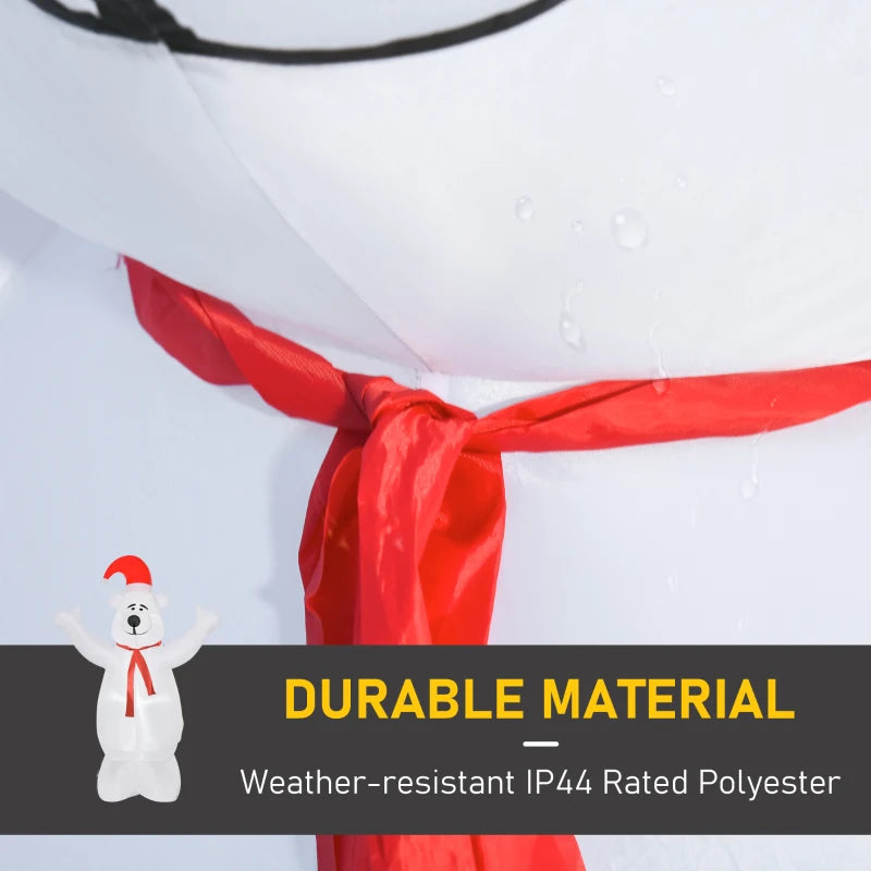 6ft Tall Inflatable Bear - Airblown Christmas Lawn Decoration for Outdoor Holiday Projection Display