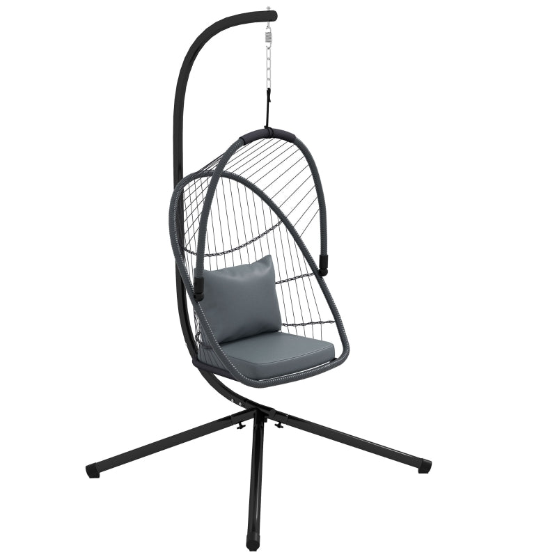 Grey Single Egg Chair with Steel Frame Stand