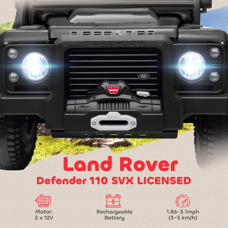 Kids Electric Ride On Car with Remote Control Music Horn LED Lights for Ages 3-5 Black