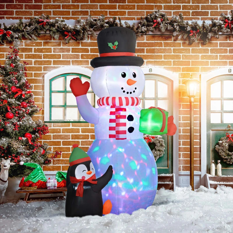 8ft Inflatable Christmas Snowman with Accessories - Perfect Holiday Decor for Outdoor Festivities and Winter Wonderland Displays