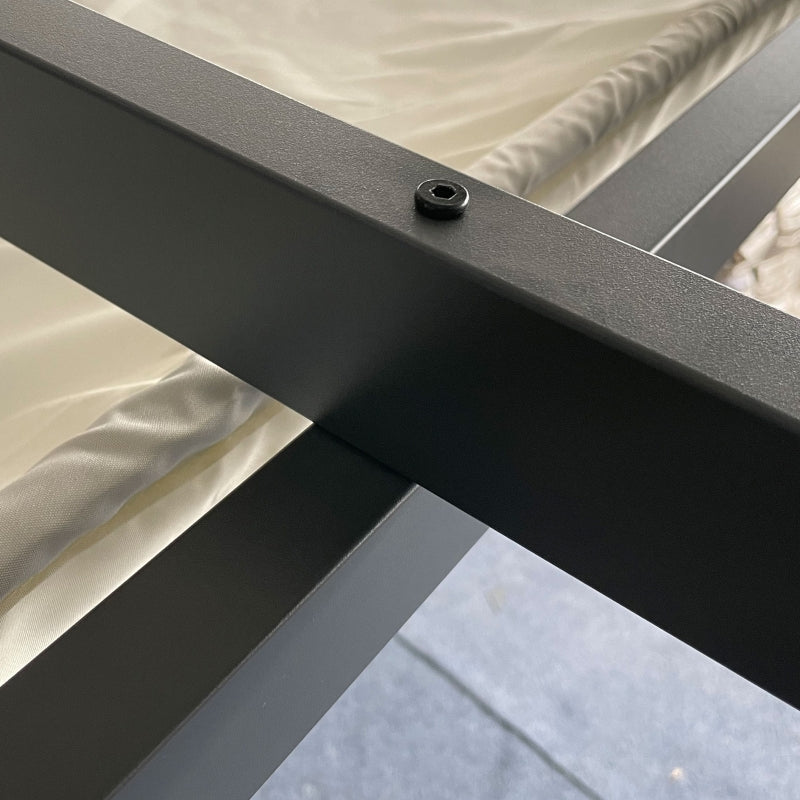 4m x 3m Metal Pergola - Dark Grey Frame With Beige Cloth