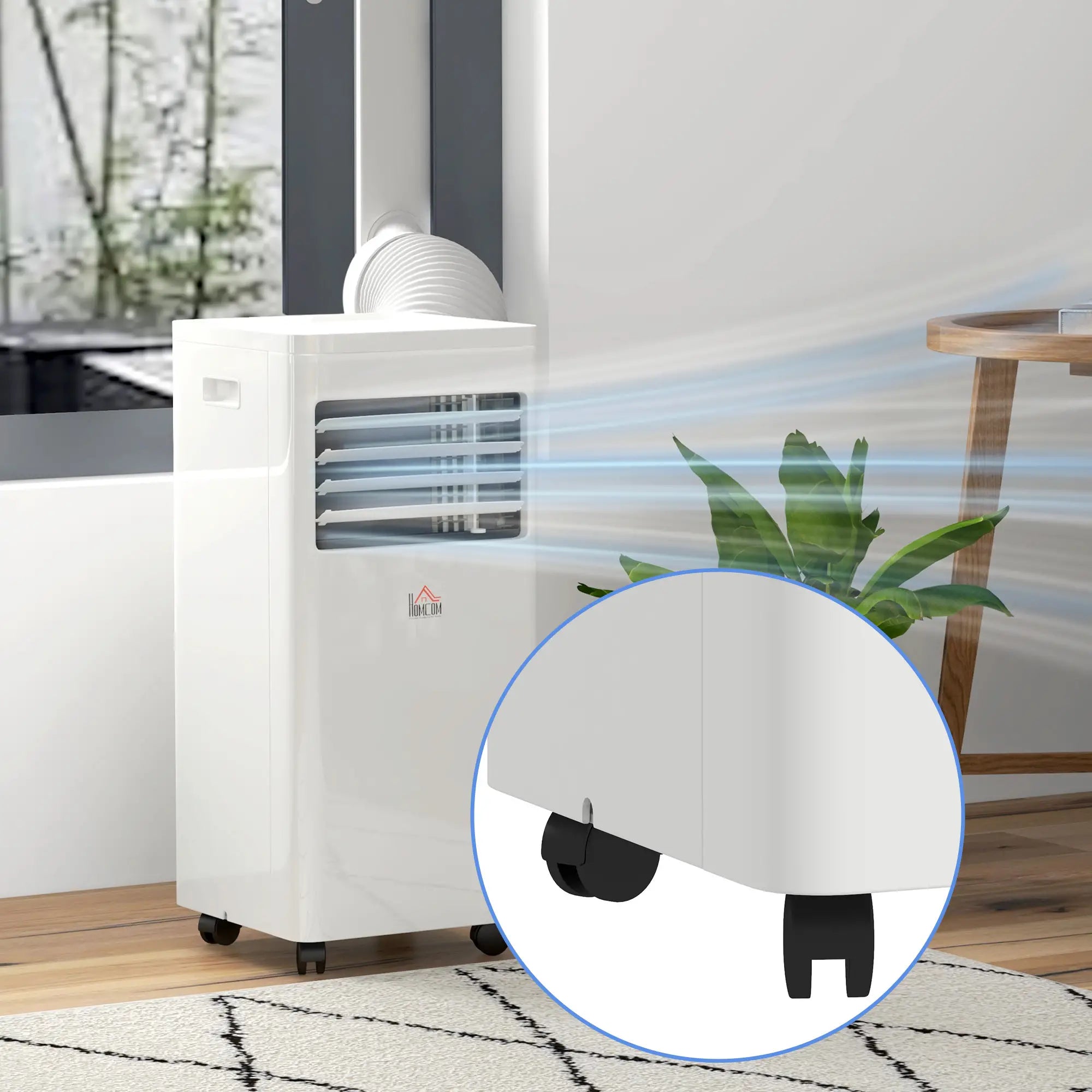 7000 BTU Portable Air Conditioner – 3-in-1 AC Unit with Cooling, Dehumidifier & Fan Modes, Remote Control, 24H Timer, LED Display, Window Kit, Ideal for Rooms up to 26m²