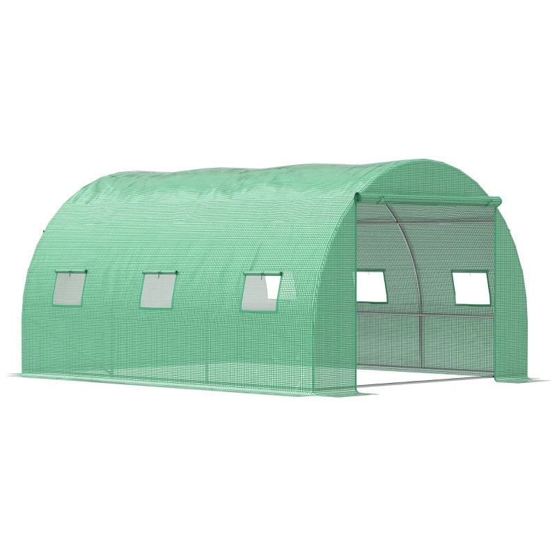 Green Walk-in Garden Tunnel Greenhouse Tent, 4x3M