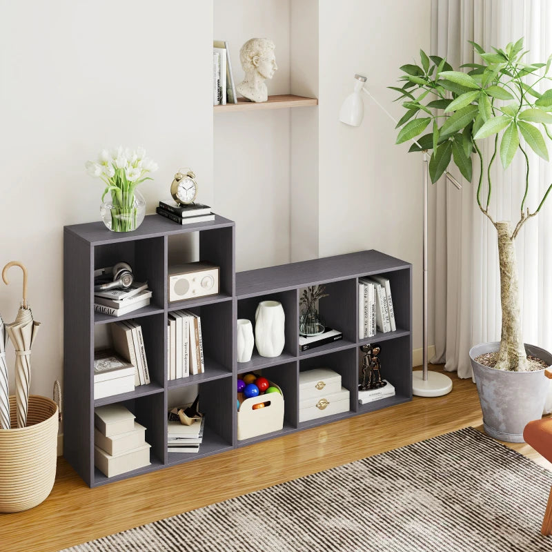Stylish 6-Cube Bookshelf in Grey - Modern Storage Solution for Home or Office, Perfect for Organizing Books and Decor