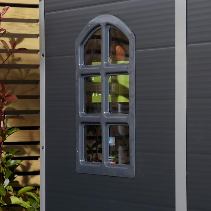 8x6 Dark Grey Plastic Apex Shed