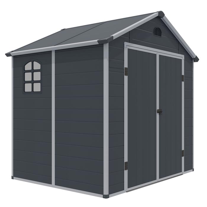 8x6 Dark Grey Plastic Apex Shed