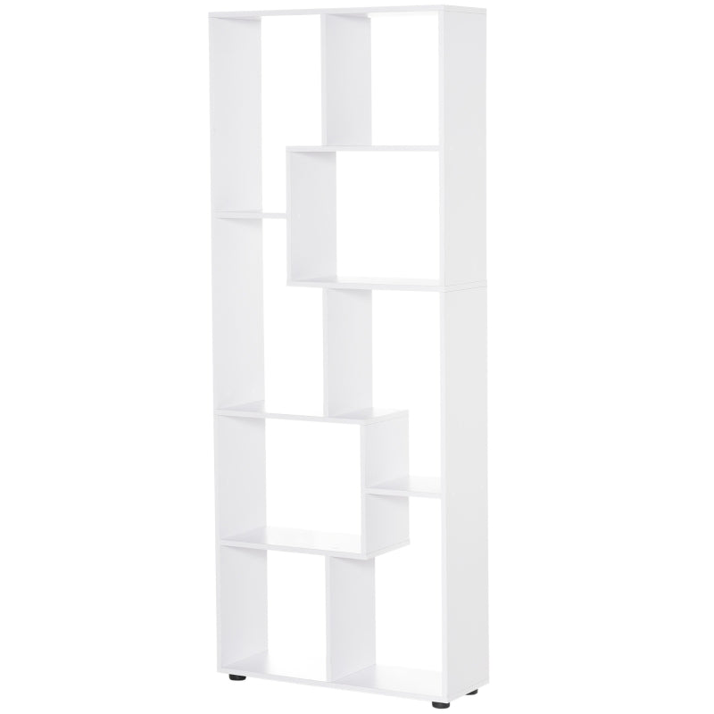 Modern Tall Bookshelf - 8 Cube Storage Unit, Freestanding Room Divider for Living Room, Bedroom & Home Office - White 70x24x178 cm