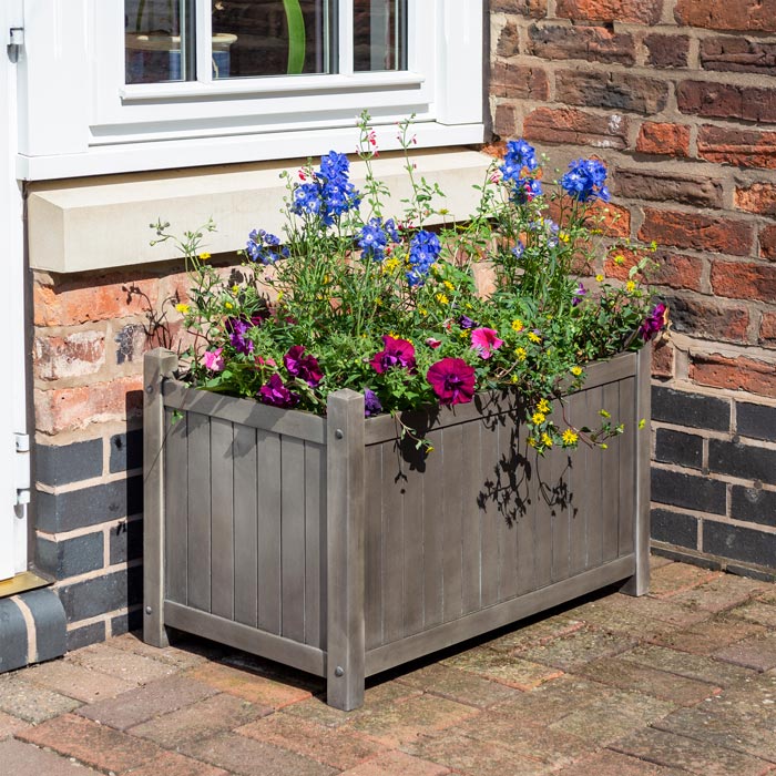 Grey Rectangular Garden Planter