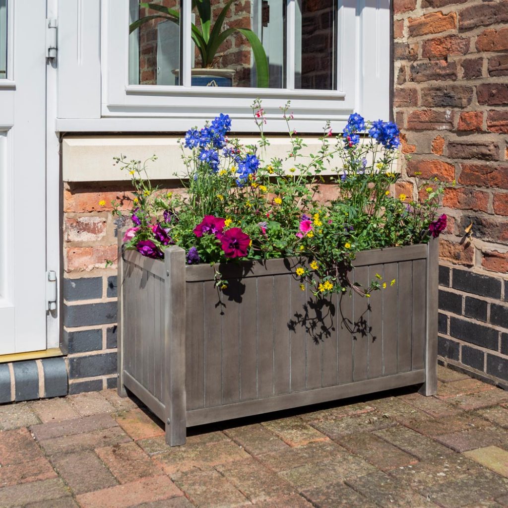 Grey Rectangular Garden Planter