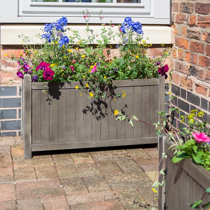 Grey Rectangular Garden Planter