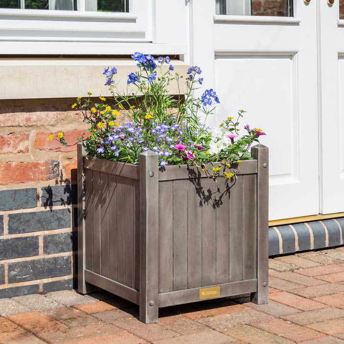 Grey Square Planter for Stylish Gardens