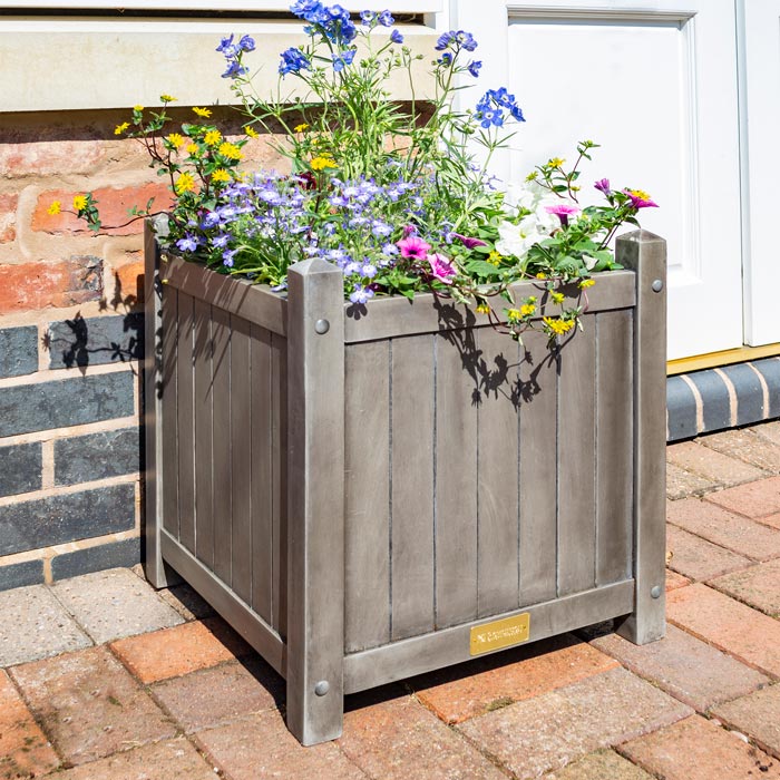 Grey Square Planter for Stylish Gardens