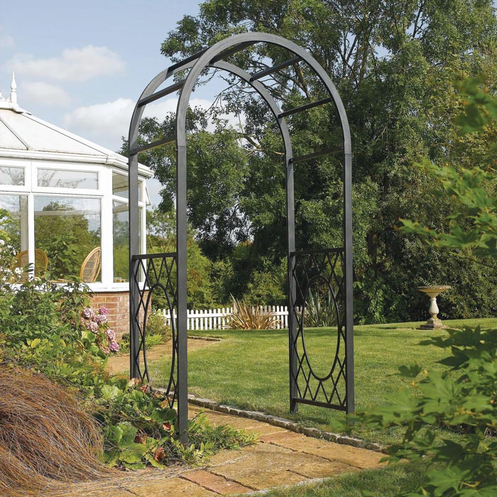 Black Steel Rounded Garden Arch