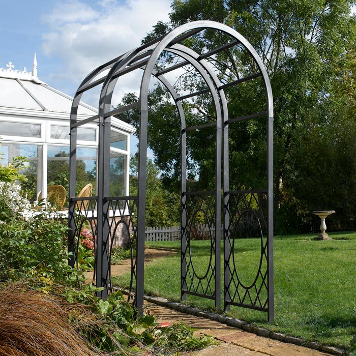 Black Steel Rounded Garden Arch