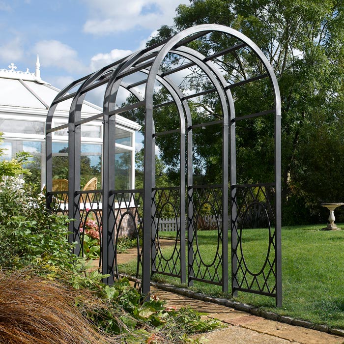 Black Steel Rounded Garden Arch