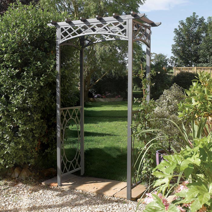 Gunmetal Grey Garden Arch